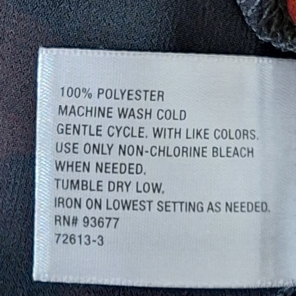 Worthington Sheer Abstract Multicolor Print Ruffle Button-Down Blouse Size S - Picture 12 of 13